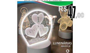 Luminárias Led Abajour 3D
